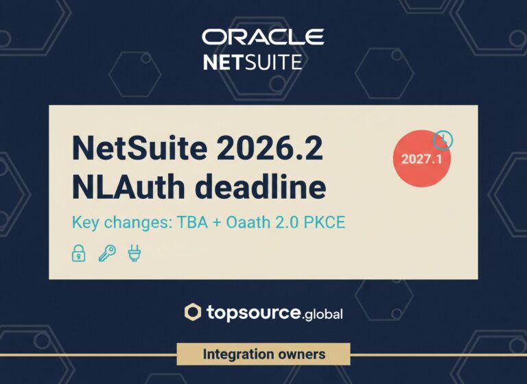 Featured image for NetSuite 2026.2 article highlighting NLAuth retirement deadline, TBA limits, and OAuth 2.0 PKCE requirement